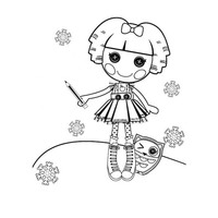 Desenho de Bea Lalaloopsy e seu lápis para colorir