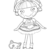 Desenho de Jewels e seu gatinho para colorir