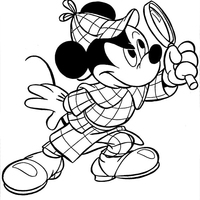 Desenho de Mickey detetive para colorir