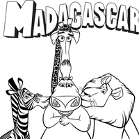 Desenho de Amigos beijando glória de Madagascar para colorir