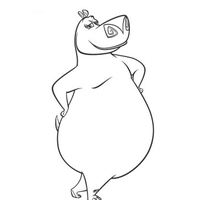 Desenho de Hipopótamo Glória de Madagascar para colorir