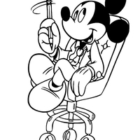 Desenho de Mickey diretor de empresa para colorir
