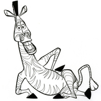 Desenho de Marty de Madagascar sorrindo para colorir