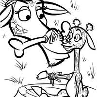 Desenho de Melman e sua filhinha para colorir