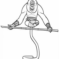 Desenho de Mestre Macaco de Kung Fu Panda para colorir