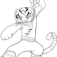 Desenho de Mestre Tigresa de Kung Fu Panda para colorir