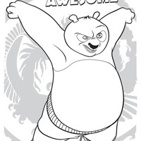 Desenho de Panda Po com raiva para colorir