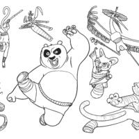 Desenho de Personagens de Kung Fu Panda para colorir