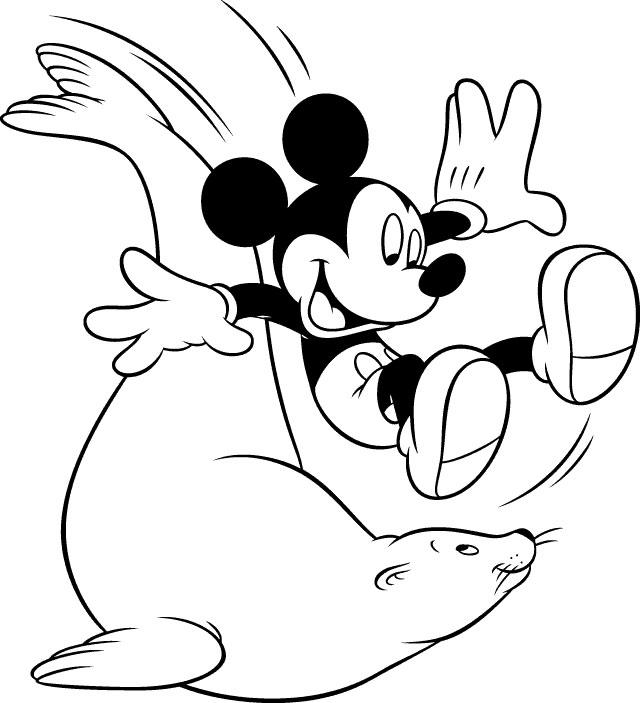 Mickey escorregando na foca