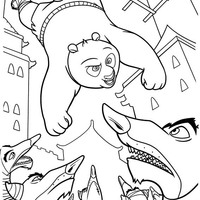 Desenho de Urso panda Po caindo para colorir