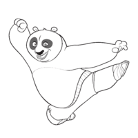 Desenho de Urso panda Po para colorir