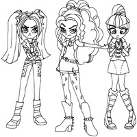 Desenho de Grupo musical As Dazzlings para colorir