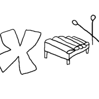 Desenho de Letra x de xilofone para colorir