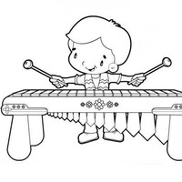 Desenho de Marimba para colorir