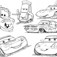 Desenho de Amigos Carros da Disney para colorir