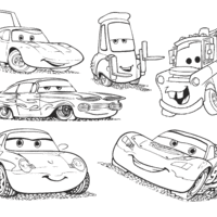 Desenho de Personagens de carros da Disney para colorir