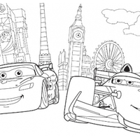 Desenho de Relâmpago McQueen e Francesco Bernoulli para colorir