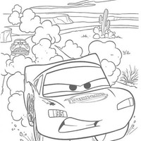 Desenho de Relâmpago McQueen levantando poeira para colorir