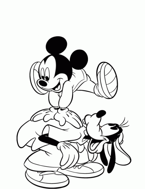 Mickey e pateta brincando
