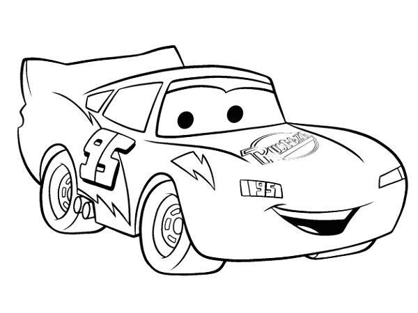 Desenhos para colorir de carros: o relâmpago mcqueen na garagem  