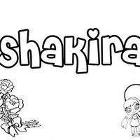 Desenho de Shakira nome para colorir