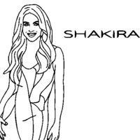 Desenho de Shakira cantora para colorir