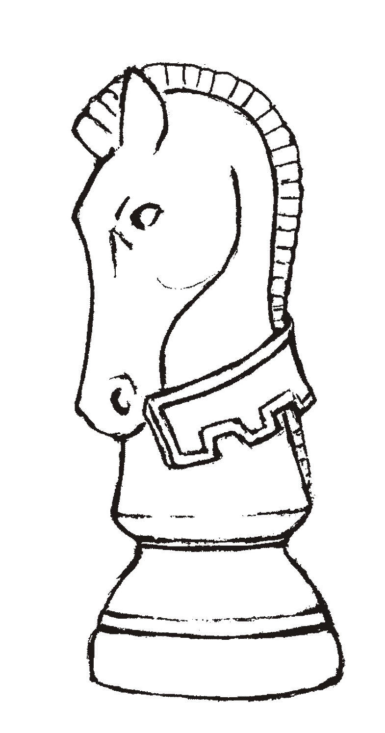 Desenho para colorir e imprimir de Cavalo do xadrez