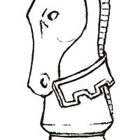 Desenho de Cavalo do xadrez para colorir