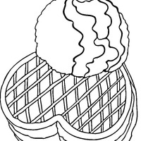Desenho de Waffles e sorvete para colorir