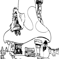 Desenho de Casa dos Smurfs para colorir