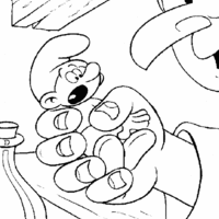 Desenho de Gargamel capturando Smurf para colorir