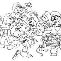 Desenho de Natal dos Smurfs para colorir