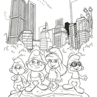 Desenho de Personagens dos Smurfs para colorir