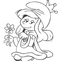 Desenho de Rainha Smurfete para colorir