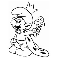 Desenho de Rei Smurf sorrindo para colorir