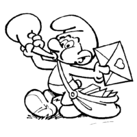 Desenho de Smurf carteiro para colorir