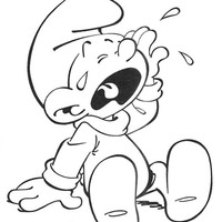 Desenho de Smurf chorando para colorir