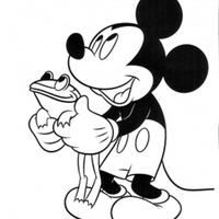 Desenho de Mickey e o sapo para colorir