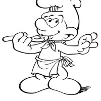 Desenho de Smurf cozinheiro para colorir