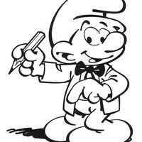 Desenho de Smurf escritor para colorir