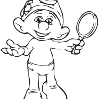 Desenho de Smurf explorador para colorir
