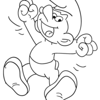 Desenho de Smurf feliz para colorir