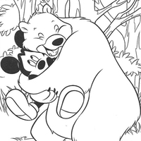 Desenho de Mickey e urso para colorir