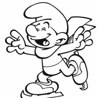 Desenho de Smurf patinando para colorir