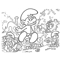 Desenho de Smurf saltando para colorir