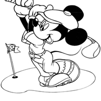 Desenho de Mickey em jogo de basebol para colorir