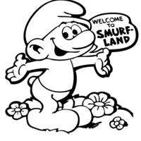 Desenho de Smurflândia para colorir