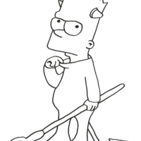 Desenho de Bart Simpson no Halloween para colorir
