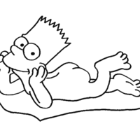 Desenho de Bart Simpson pelado para colorir