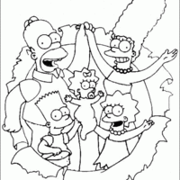 Desenho de Família Simpsons na guirlanda para colorir